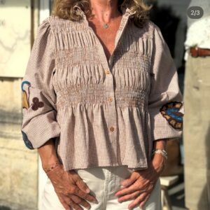 Blouse vichy marron